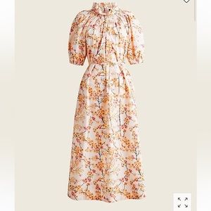 NEW J. Crew Floral Dress in Cream and Orange